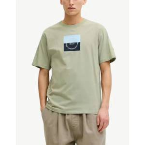 JACK & JONES Jorcatskills Square Branding Tee SSCN LN Green - magazinko