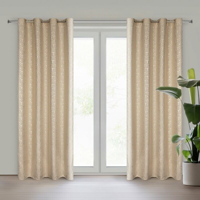 Takoy Záves Semi z tkaniny typu oxford zdobený geometrickou potlačou 140 x 250 cm-HF-460819 | 140 x 250 cm