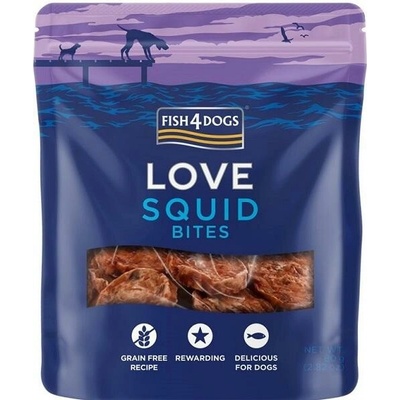 Fish4Dogs maškrty kalamár kúsky 80 g