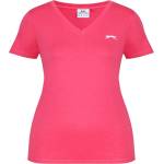 Slazenger Дамска тениска Slazenger Ladies V Neck Tee Shirt - Brt Pink