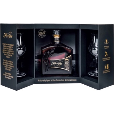 Flor de Caña 25y 40% 0,7 l (dárkové balení 2 sklenice)