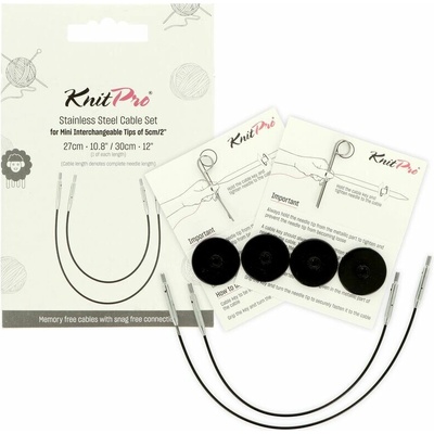 Knitpro Mini Fixed Cable set čierne lanká