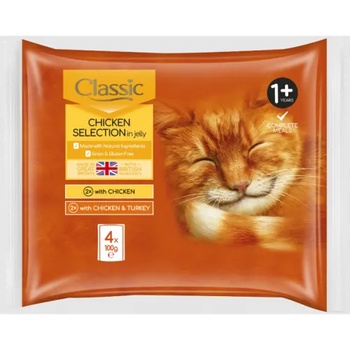 Butcher's Classic cat mix pouch 4-pack - 2 броя пилешко, 2 броя пиле и пуйка 4x100 гр - 501080