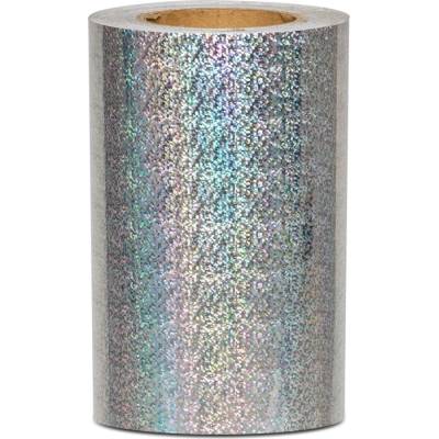 Univerzální hologramová samolepící fólie na metry motiv 8 kolečka - šíře 20cm - stříbrná