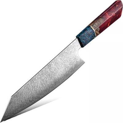 IZMAEL Damaškový kuchynský nôž Saltama Kiritsuke/Červená 20 cm
