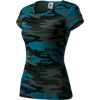 tričko Dámske camouflage petrol
