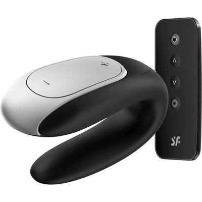 Satisfyer Double Fun - умен, водоустойчив вибратор за двойки (черен)