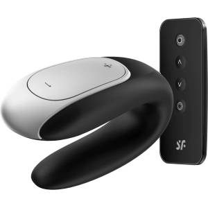 Satisfyer Double Fun - вибратор за двойки с управление чрез приложение (черен)