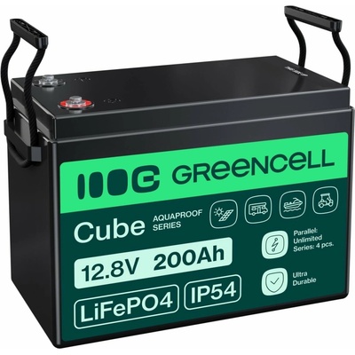 Green Cell CUBE LiFePO4 200Ah 12,8V 2560Wh solární baterie pro karavany, solární panely, off-grid systém, foodtruck
