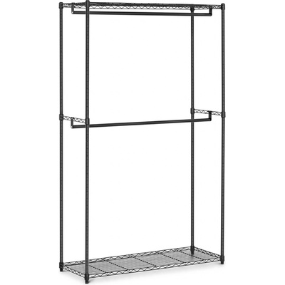 Royal Catering Stojan na oblečenie - kovový - 120 x 45 x 199,5 cm - 200 kg - čierny RCMR-2000P25