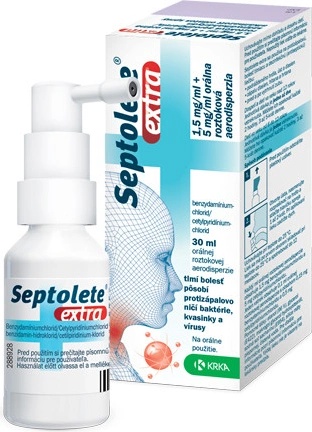 Septolete Extra 1,5 Mg/ml + 5 Mg/ml Aer.ors.1 X 30 Ml/250 Vstrekov Od 5 ...