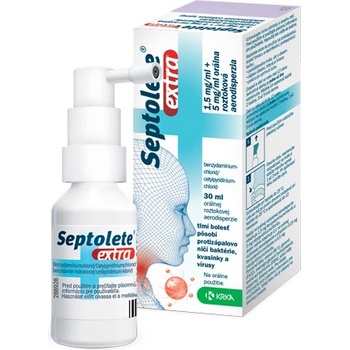 Septolete extra 1,5 mg/ml + 5 mg/ml aer.ors.1 x 30 ml/250 vstrekov