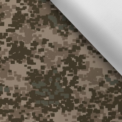 Takoy Látka s potiskem nepromokavý polyester TD/NS maskáč pixel khaki