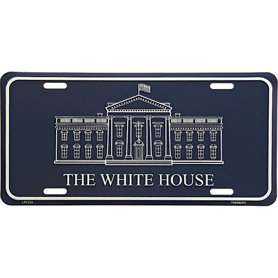 Cedule plechová Licence The White House - modrá