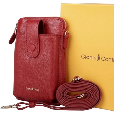 Gianni Conti Luxusní malá kožená crossbody 305 červená