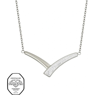 CRYSTalp Ocelový náhrdelník se Swarovski krystaly 12408.E