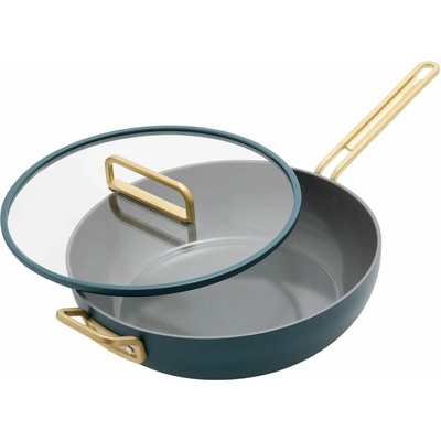 GreenPan Nepřilnavá keramická soté pánev s poklicí Stanley Tucci 30 cm tmavě zelená CC008980-004