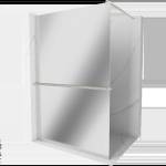 Mexen Kioto+ Душ кабина с рафт Walk-in 80 x 200 cm, огледало, четкан никел - 800-080-121-97-50 (800-080-121-97-50)