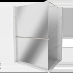 Mexen Kioto+ Душ кабина с рафт Walk-in 80 x 200 cm, огледало, четкан никел - 800-080-121-97-50 (800-080-121-97-50)