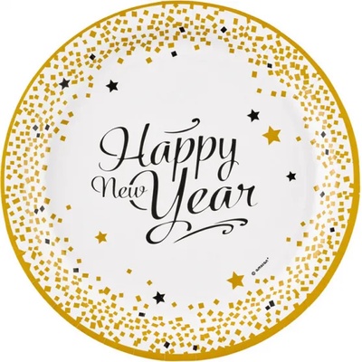 Amscan Чинии - Happy new year 8 бр