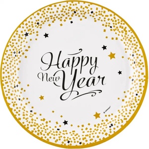 Amscan Чинии - Happy new year 8 бр
