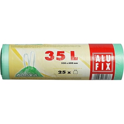 Alufix Торба за боклук alufix 35l с 15 микрона уплътнителна лента зелена 25 броя mszh35uni (mszh35uni)