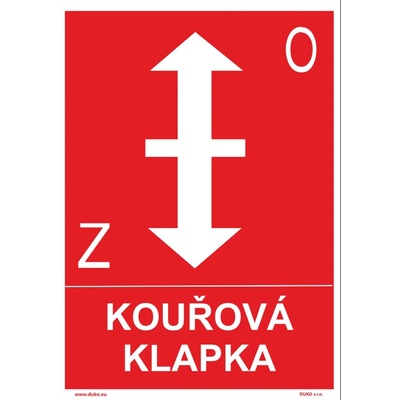 DUKO KOUŘOVÁ KLAPKA se symbolem a textem Formát: 210 x 297 mm, Materiál: plast 0,5 mm, samolepící vinylová fólie