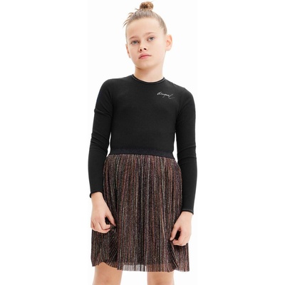 Desigual Детска рокля Desigual в черно къса разкроена (23WGVK14)