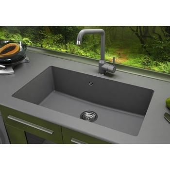 FAT Гранитна мивка за кухня Фат 232, еднокоритна за три вида монтаж 76 х 46 см