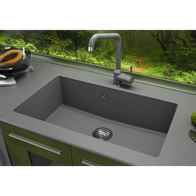 FAT Гранитна мивка за кухня Фат 232, еднокоритна за три вида монтаж 76 х 46 см