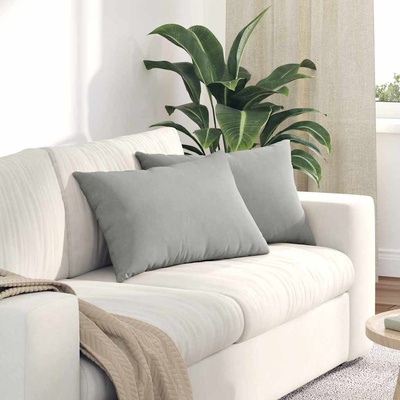 vidaXL Диван възглавници 2 pcs Светлосиво 60 x 40 cm текстил (42013683)
