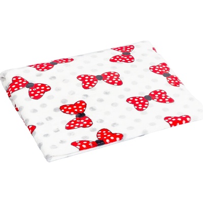 Bellatex Ella prikrývka červené mašle 75x100