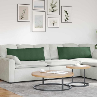 vidaXL Диван възглавници 2 pcs Тъмен зелен 120 x 40 cm Кордюрова тъкан (42013822)