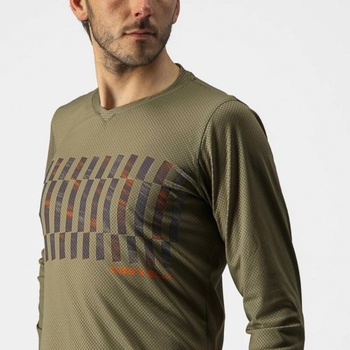 Castelli Trail Tech LS Tee Olive green/Dark grey/Orange