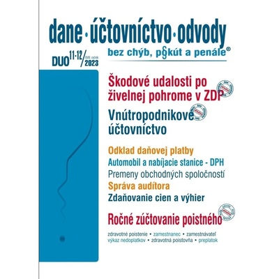 DUO č. 11-12 / 2023 - Škodové udalosti v zákone o dani z príjmov