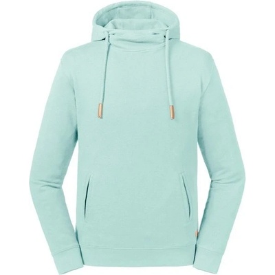 Pure Organic High Collar Hooded Sweat white Aqua
