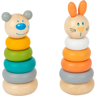 small foot Nasadzovacia veža pastelová 1 ks králiček