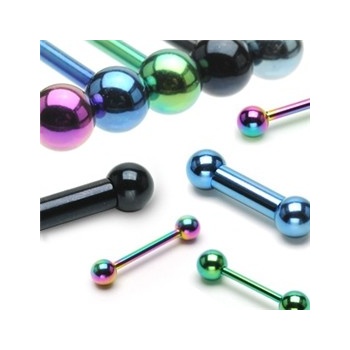 Piercingate piercing do jazyka PCI00299 kuličky 6 černá