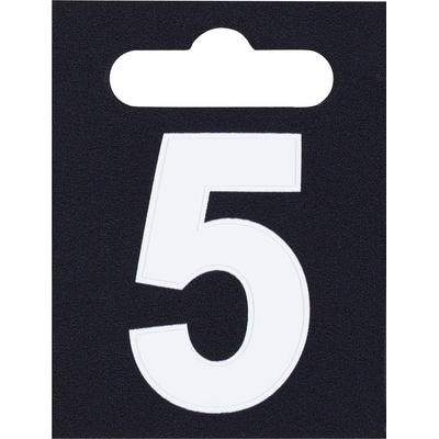 Walteco Číslo 5, formát 50x65mm, výška 40mm, biele, samolepka Množstvo: 1 ks , 20533