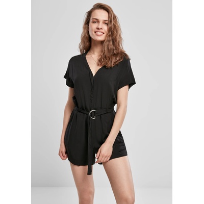 Urban Classics Дамски гащеризон Urban Classics Ladies Short Viscose Belt Jumpsuit UB-TB4096-00007 - Черен, размер S