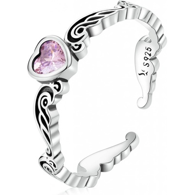 Olivie Nastavitelný stříbrný prsten se srdíčkem 5458