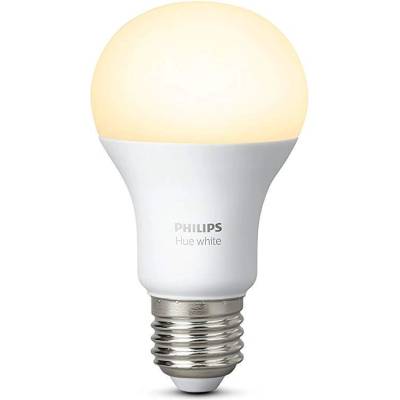 Philips Hue Single Bulb E27 White A60 - единична лампа E27 за топла бяла светлина (2700 K) за безжично управляемо осветление за iOS и Android устройства