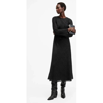 AllSaints Рокля AllSaints JADA в черно дълга разкроена W060DB (W060DB)