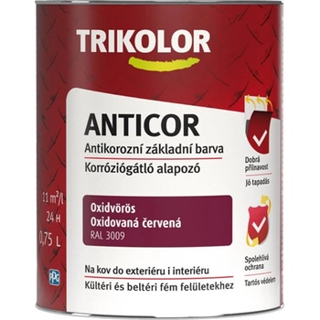 PRIMALEX Trikolor Anticor Antikorózna základná farba RAL3009 oxidovaná červená,2.5L