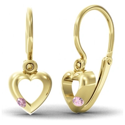 Couple, Dětské náušnice Mimi, žluté zlato s růžovým zirkonem, 585-66-3-0518.0Z00.0.00.008.14
