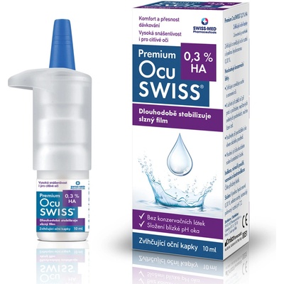 Swiss Med Ocuswiss 0,3 % HA Zvlhčující oční kapky 10 ml – Zbozi.Blesk.cz