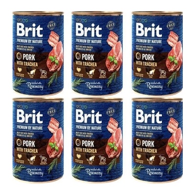 Brit Premium by Nature Pork with Trachea 6 x 400 g