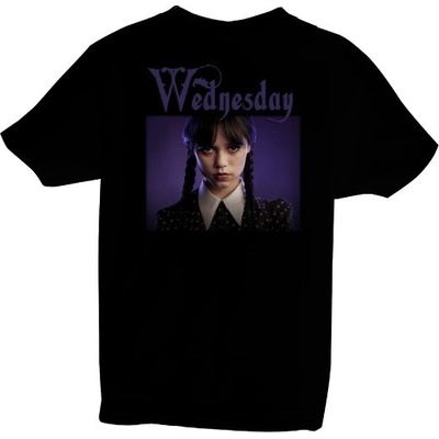 Tričko s potiskem Wednesday Addams dětské Černá