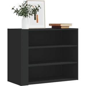vidaXL Стенен шкаф, черен, 75x35x60 см, инженерно дърво (848417)