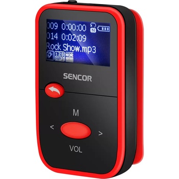 Sencor MP3 плейър Sencor SFP4408RD, 8GB, 1.1" (2.79cm), червен (SFP4408RD)